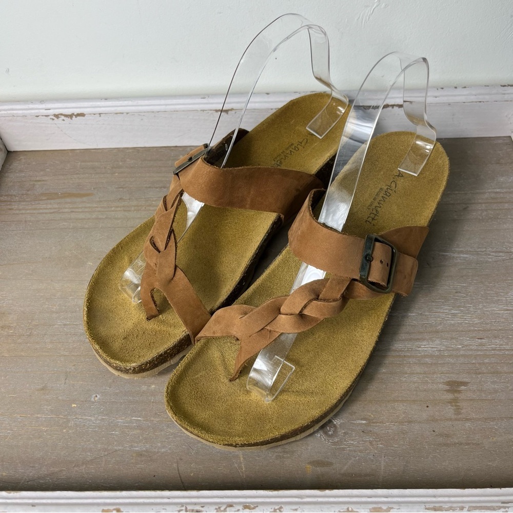 A. Gianetti Italian Leather Sandals | Brown Braided Suede | Fits US 9